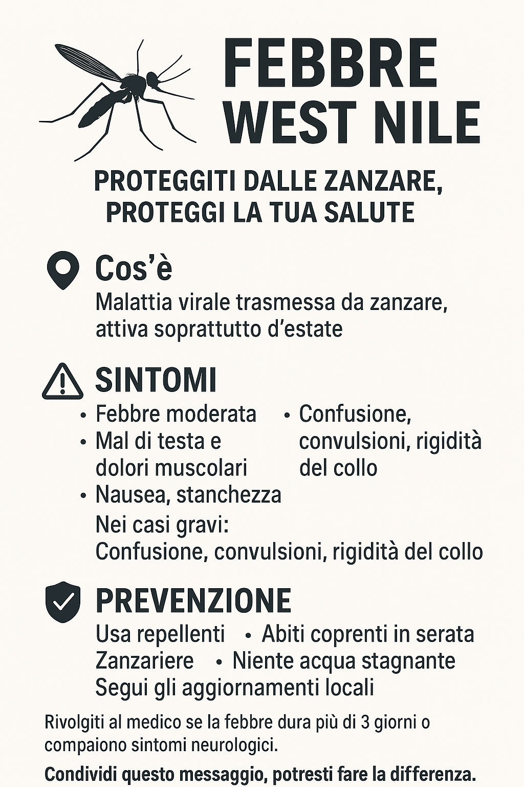 WEST NILE: COME RICONOSCERLA, SINTOMI E PREVENZIONE