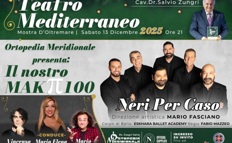 Il 13 dicembre torna il Mak π 100 al Teatro Mediterraneo: una serata di musica, solidarietà e gratitudine per la buona sanità