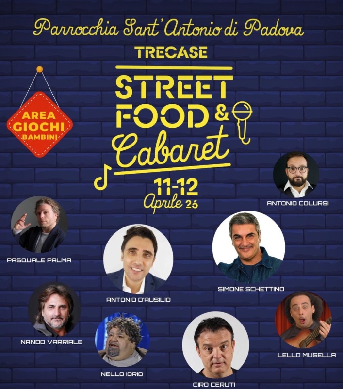 Costruire Ali per il Futuro:Street Food & Cabaret,11 e 12 aprile a Trecase Due giorni di food, musica, divertimento e dibattiti in nome della solidarietà promossi dalla Parrocchia S.Antonio di Padova
