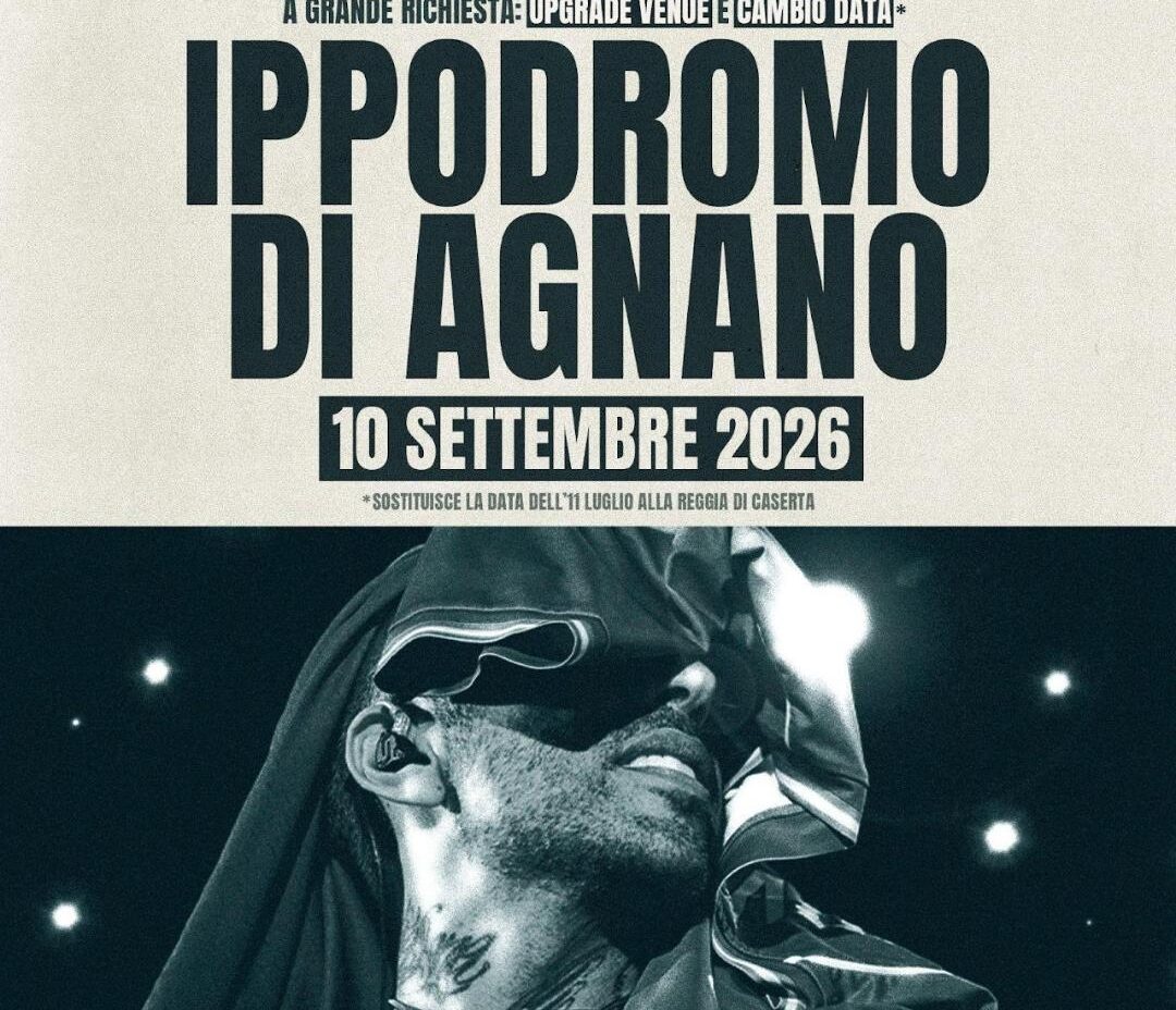 LUCHÈ: annuncia oggi, a grande richiesta dei fan, lo spostamento del concerto evento previsto alla Reggia di Caserta. Appuntamento il 10 settembre all’Ippodromo di Agnano per uno show che sarà memorabile. In attesa della sua seconda esibizione di questa sera sul palco del Teatro Ariston di Sanremo.