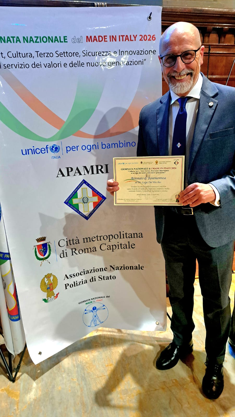 Luigi Del Vecchio riceve il Premio Nazionale “Eccellenze Made in Italy”