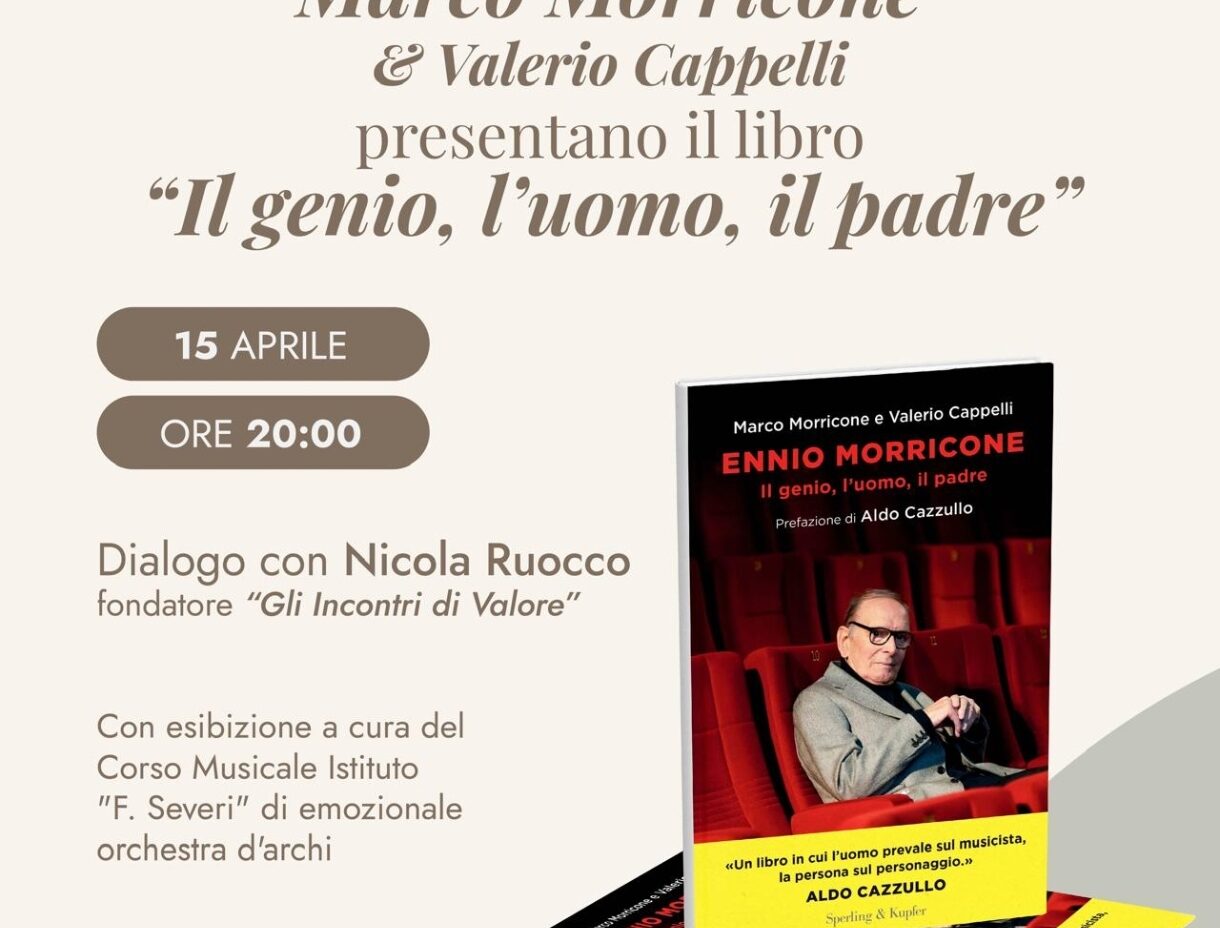 Presentazione del libro di Marco Morricone: “Ennio Morricone, il genio, l’uomo, il padre”