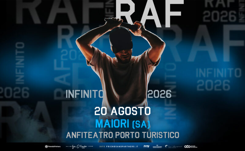 Raf a Maiori per il tour “Infinito – Estate 2026”