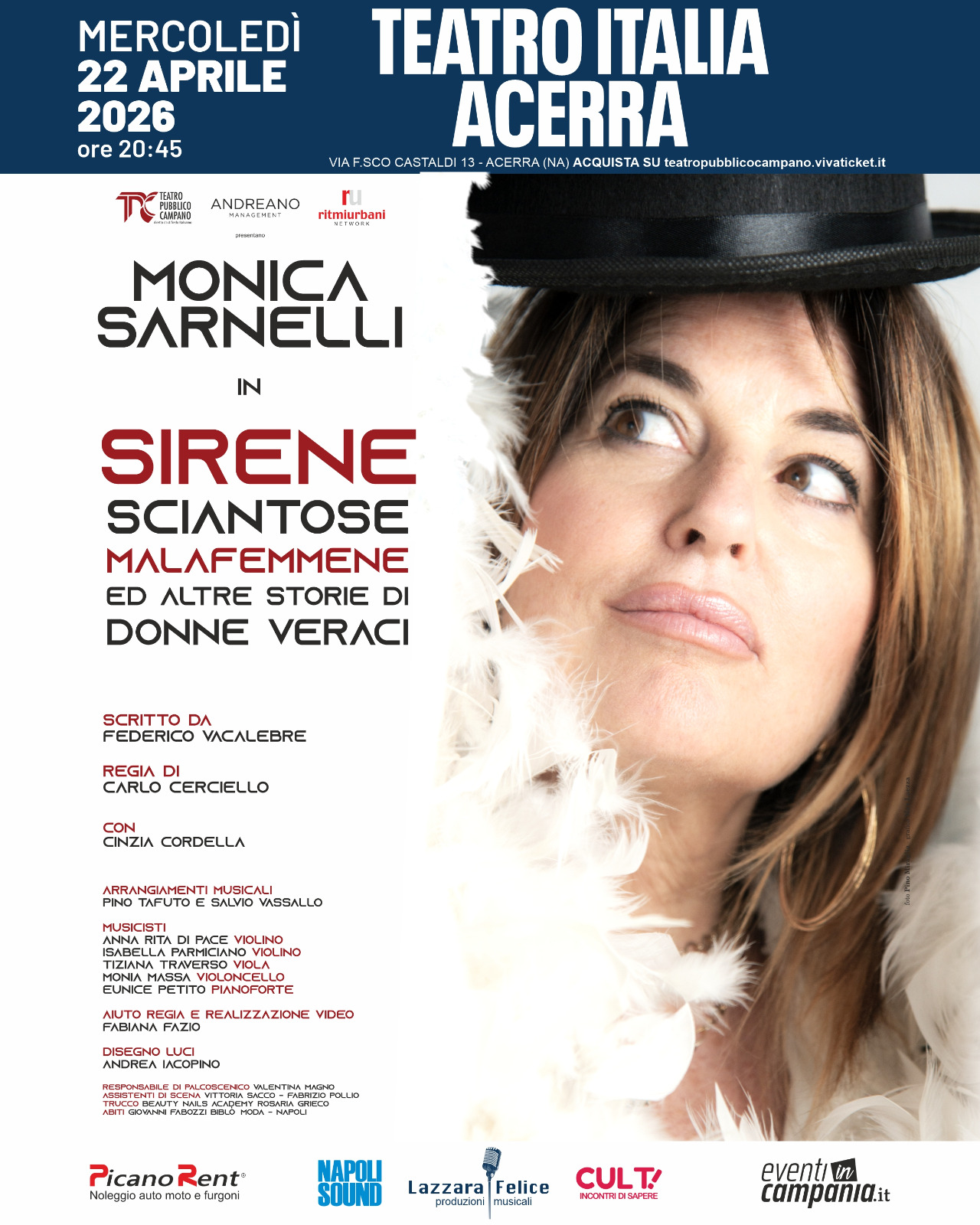MONICA SARNELLI AL TEATRO PUBBLICO CAMPANO