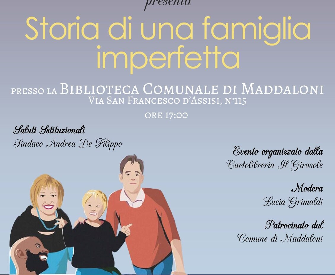 Maddaloni: Luca Trapanese presenta “Storia di una famiglia imperfetta” alla Biblioteca Comunale.<br><br>