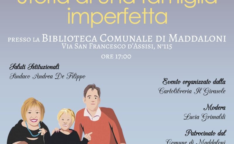 Maddaloni: Luca Trapanese presenta “Storia di una famiglia imperfetta” alla Biblioteca Comunale.<br><br>