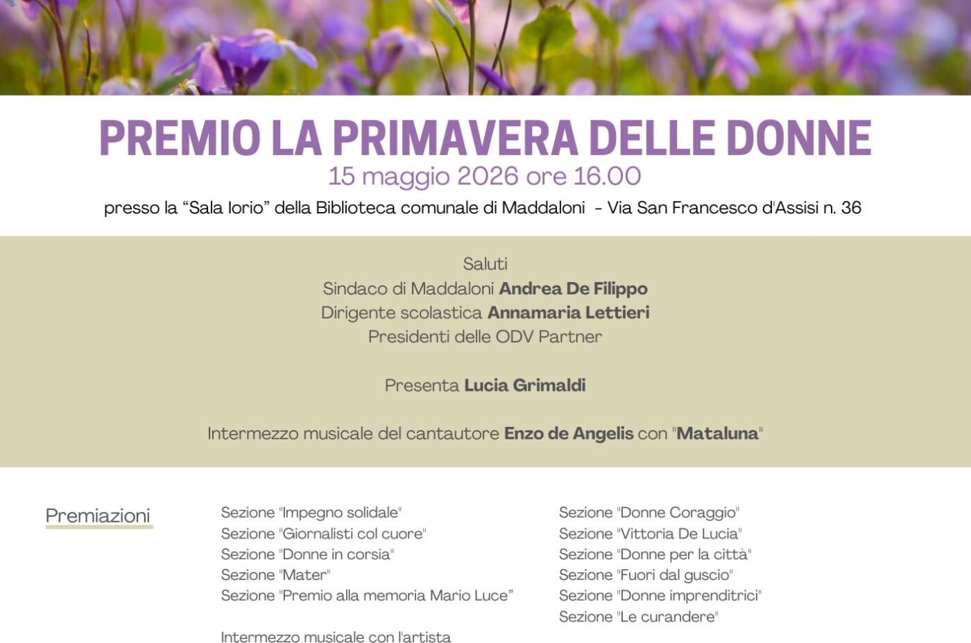 II Edizione del Premio “La Primavera delle Donne”