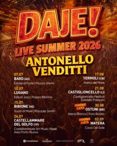Altre due date del tour di Antonello Venditti: “DAJE! LIVE SUMMER 2026”