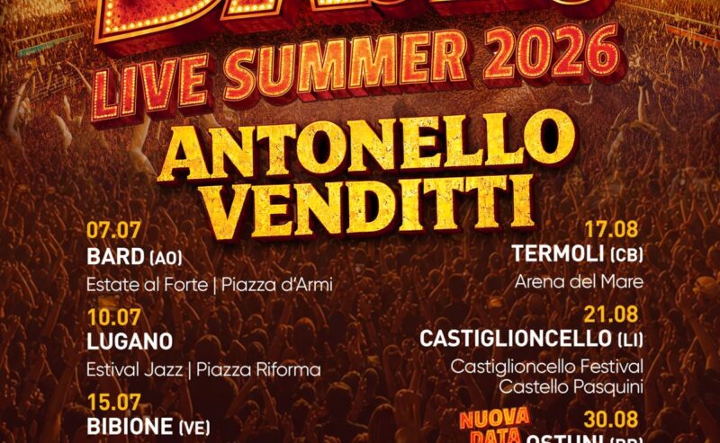 Altre due date del tour di Antonello Venditti: “DAJE! LIVE SUMMER 2026”