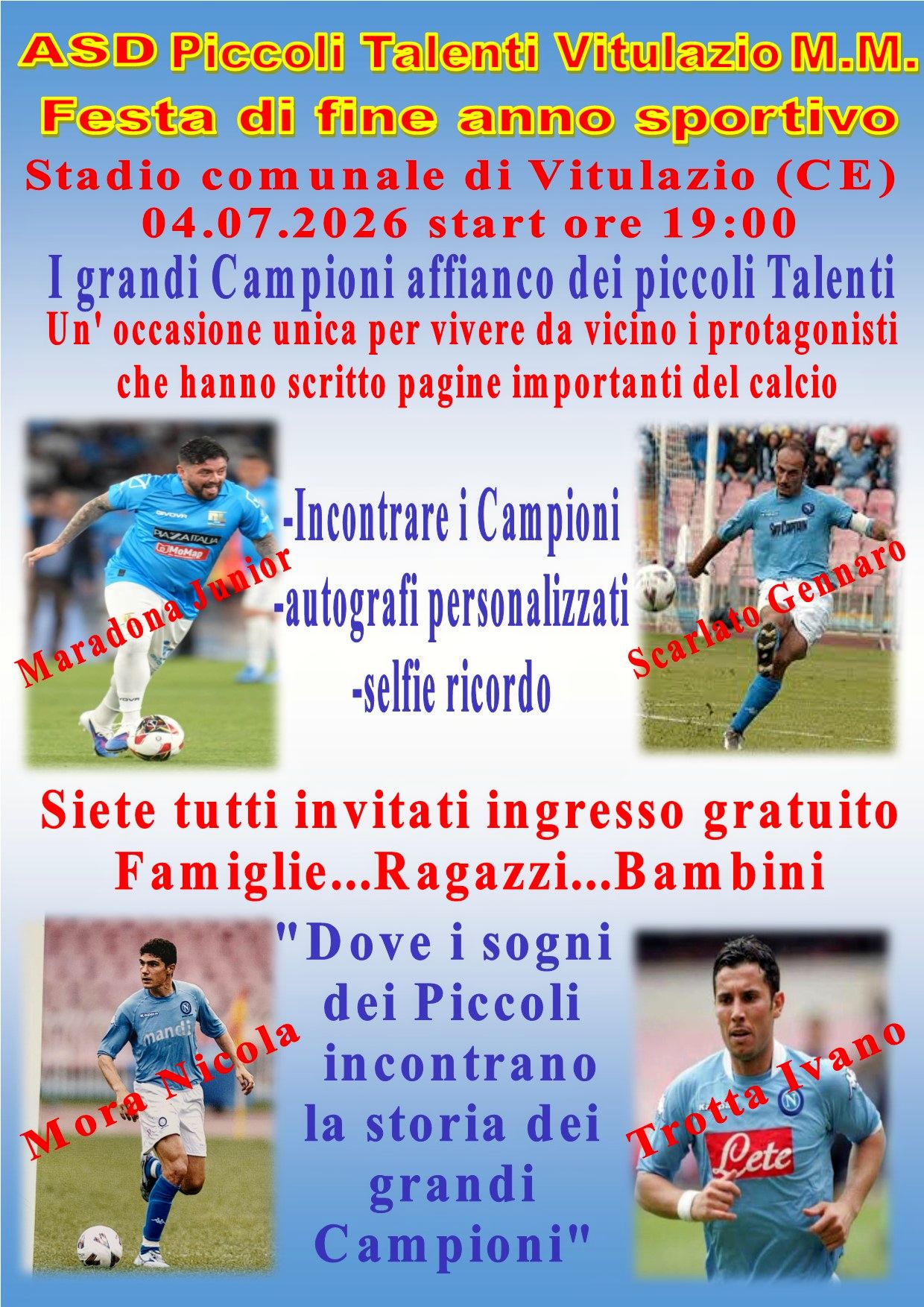 E’ tutto pronto per la festa sportiva dell’ASD Piccoli Talenti di Vitulazio