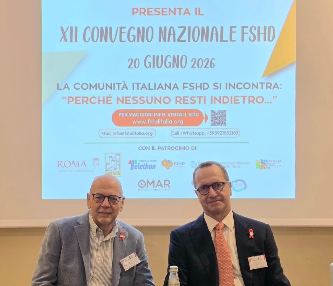 COMUNICATO STAMPA – 20 GIUGNO GIORNATA MONDIALE FSHD 2026 – XII CONVEGNO NAZIONALEPER LA DISTROFIA FACIO-SCAPOLO-OMERALELA RIGENERAZIONE MUSCOLARE NON SEMBRA PIU’ UN’UTOPIA