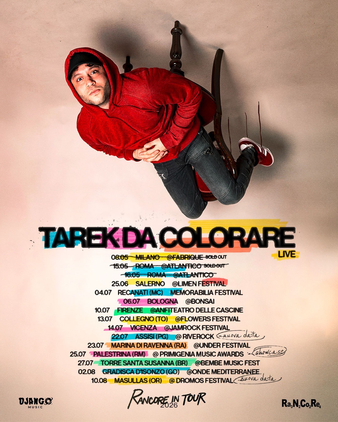 RANCORE E’ PRONTO A PARTIRE CON LE DATE ESTIVE DI “TAREK DA COLORARE LIVE”