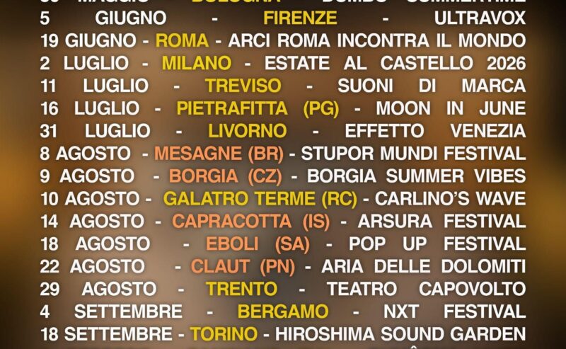 FRANKIE HI-NRG MC AGGIUNGE NUOVI APPUNTAMENTI AL “VOCE e BATTERIA TOUR 2026”