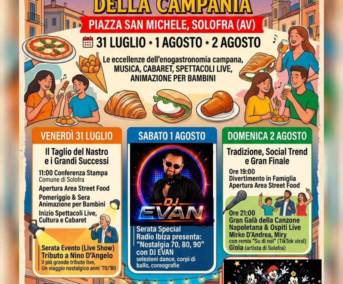 Street Food, musica e spettacolo: Solofra ospita tre giorni di festa in Piazza San Michele