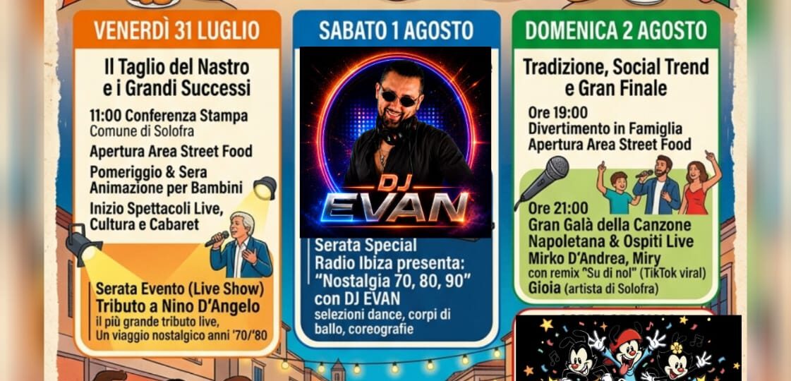 Street Food, musica e spettacolo: Solofra ospita tre giorni di festa in Piazza San Michele