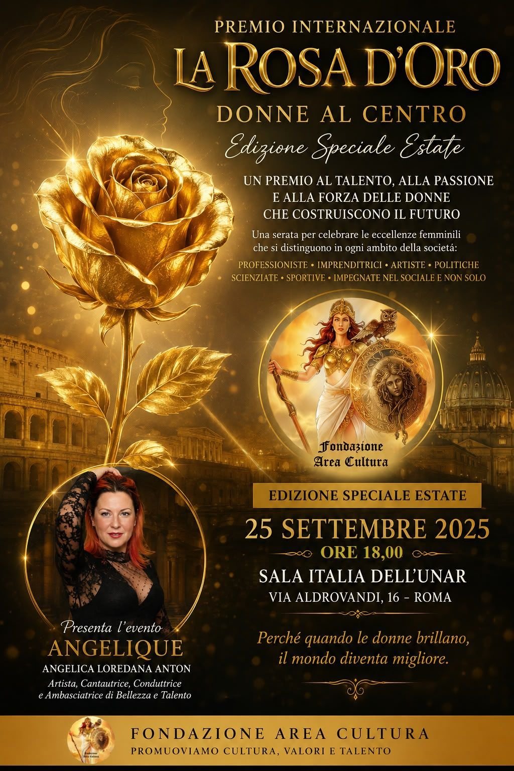 L’ottava edizione de “La Rosa d’Oro” a Roma