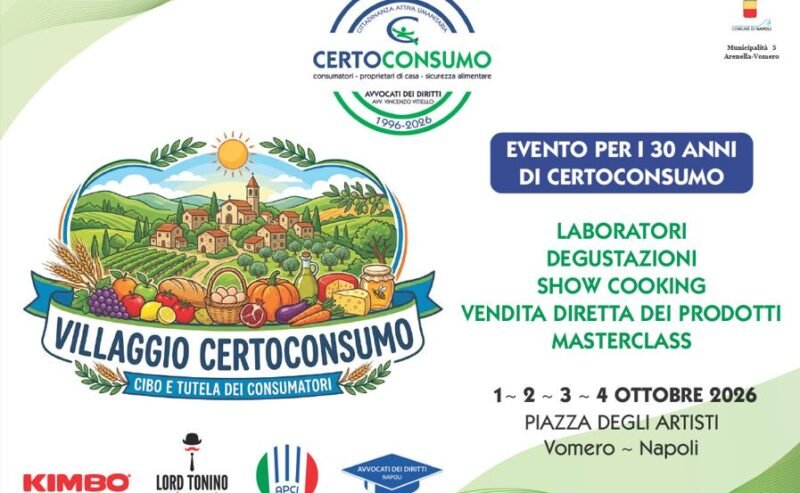 Certoconsumo compie trenta anni nel villaggio in Piazza degli Artisti