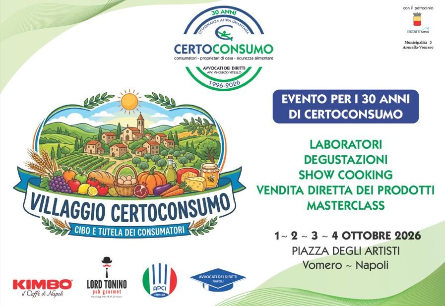 Certoconsumo compie trenta anni nel villaggio in Piazza degli Artisti