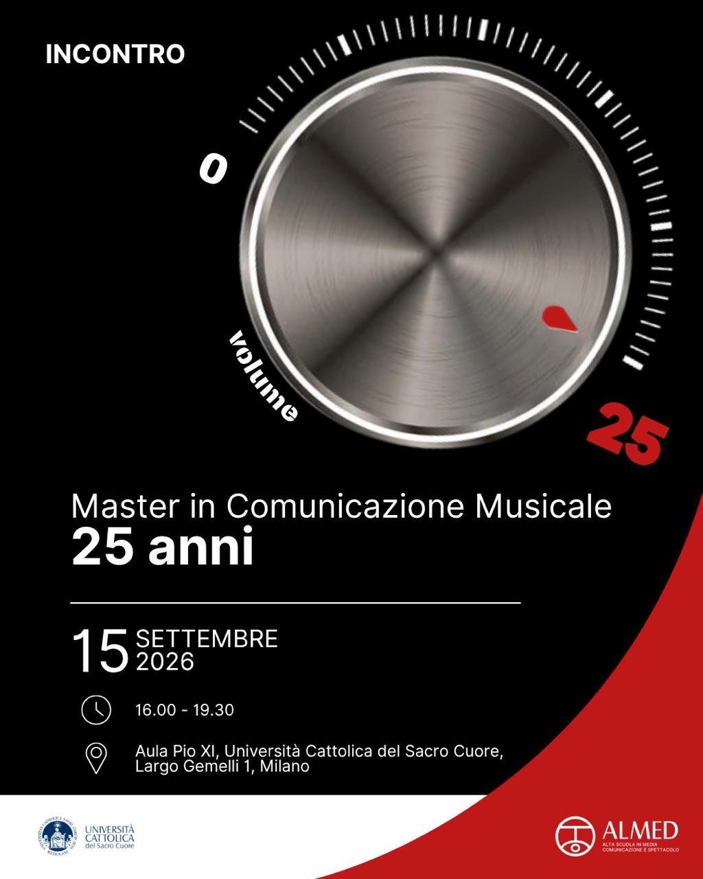IL MASTER IN COMUNICAZIONE MUSICALE FESTEGGIA 25 ANNI DI ATTIVITÀ
