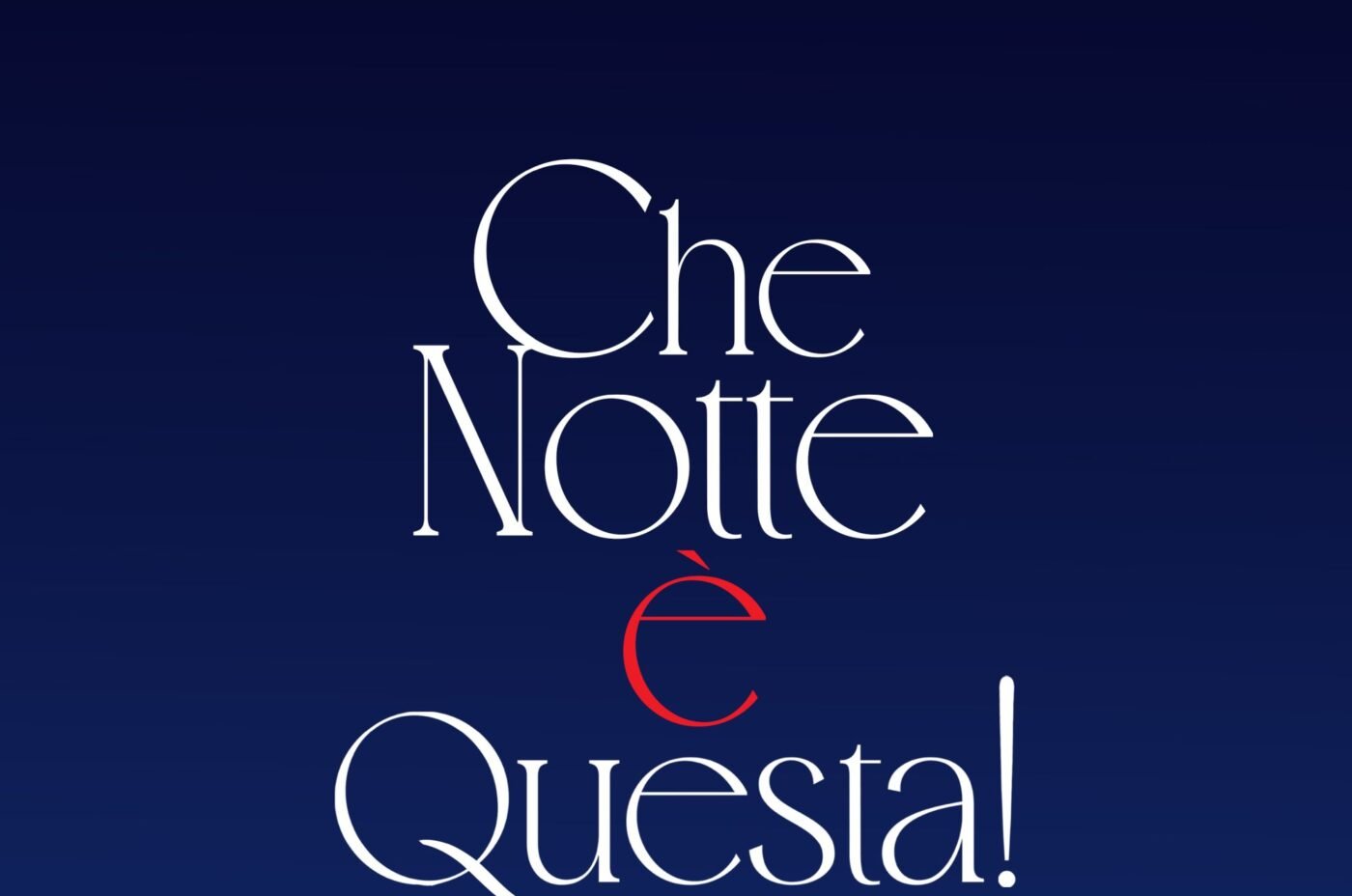 L’anteprima dal vivo di “Che Notte È Questa!” disponibile in radio e in digitale da venerdì 13 novembre.