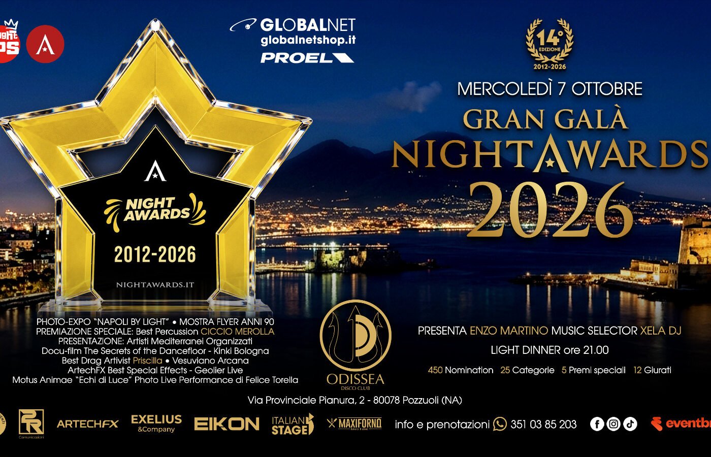 Pozzuoli, tornano i Night Awards: all’Odissea disco gli “Oscar” del clubbing