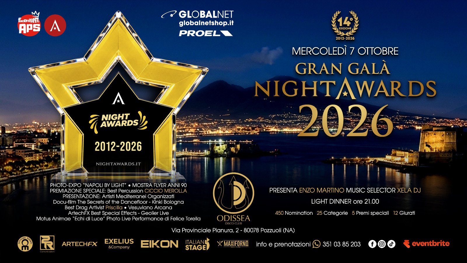 Pozzuoli, tornano i Night Awards: all’Odissea disco gli “Oscar” del clubbing