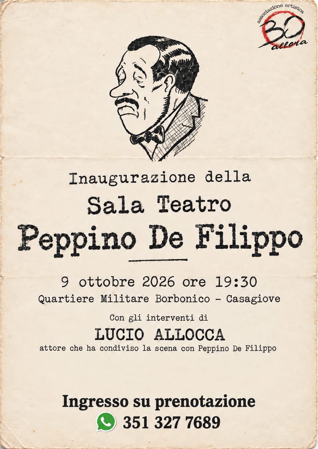 lnaugurazione della Sala Teatro Peppino De Filippo